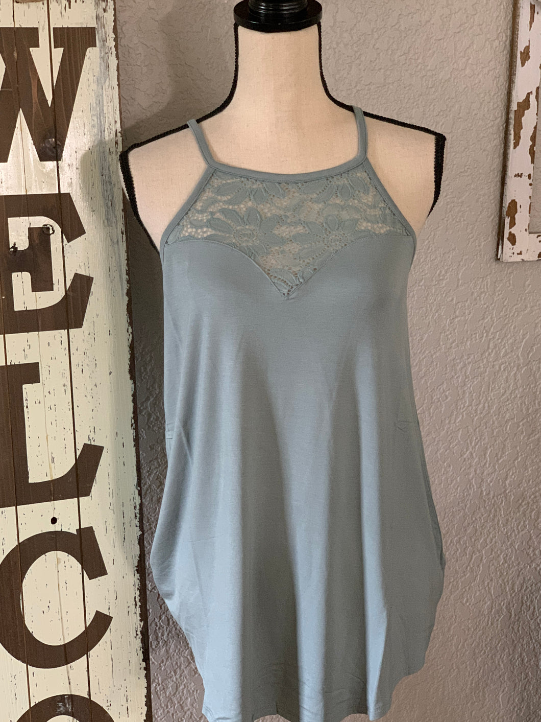 Sage green rocker tank