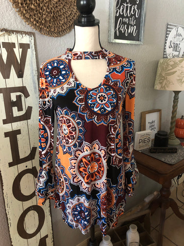 Top long sleeve ruffle, burgundy background