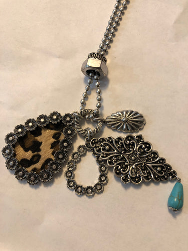 Cheetah charm necklace