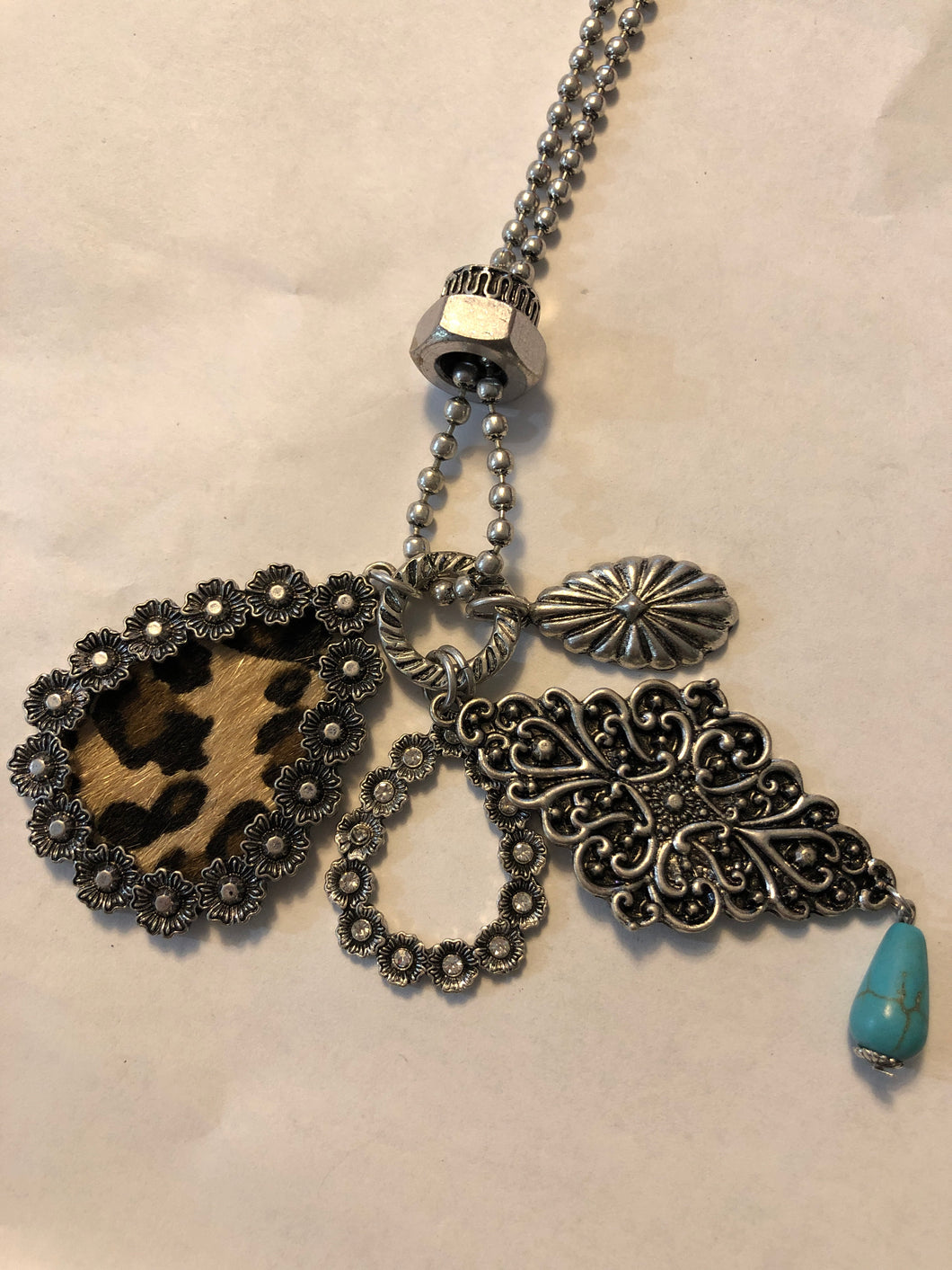 Cheetah charm necklace