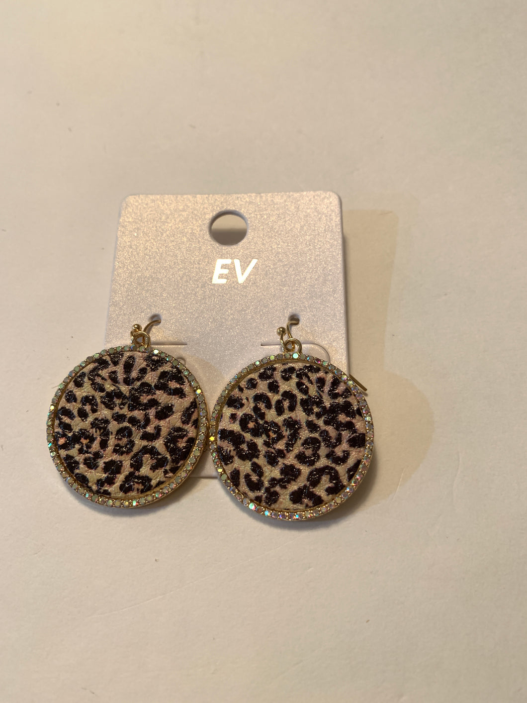 Earrings animal print w/bling