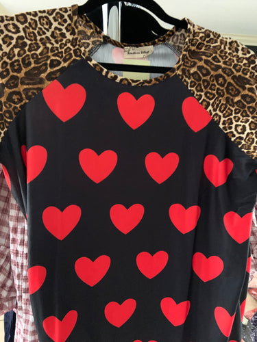 Heart and cheetah top