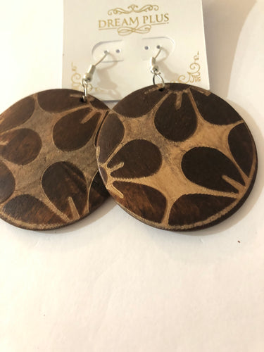 Earrings wooden lt. br
