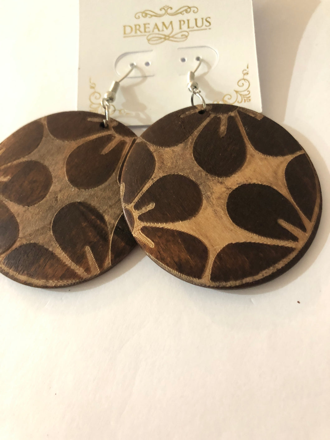 Earrings wooden lt. br