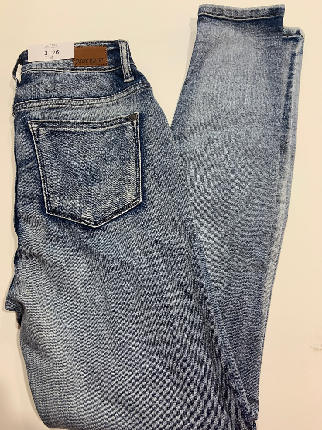 High waisted, skinny fit, light wash Judy Blues