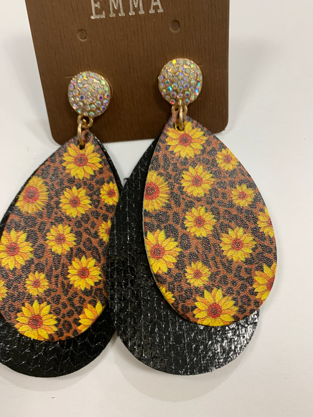 Post sunflower 🌻 double layer earrings