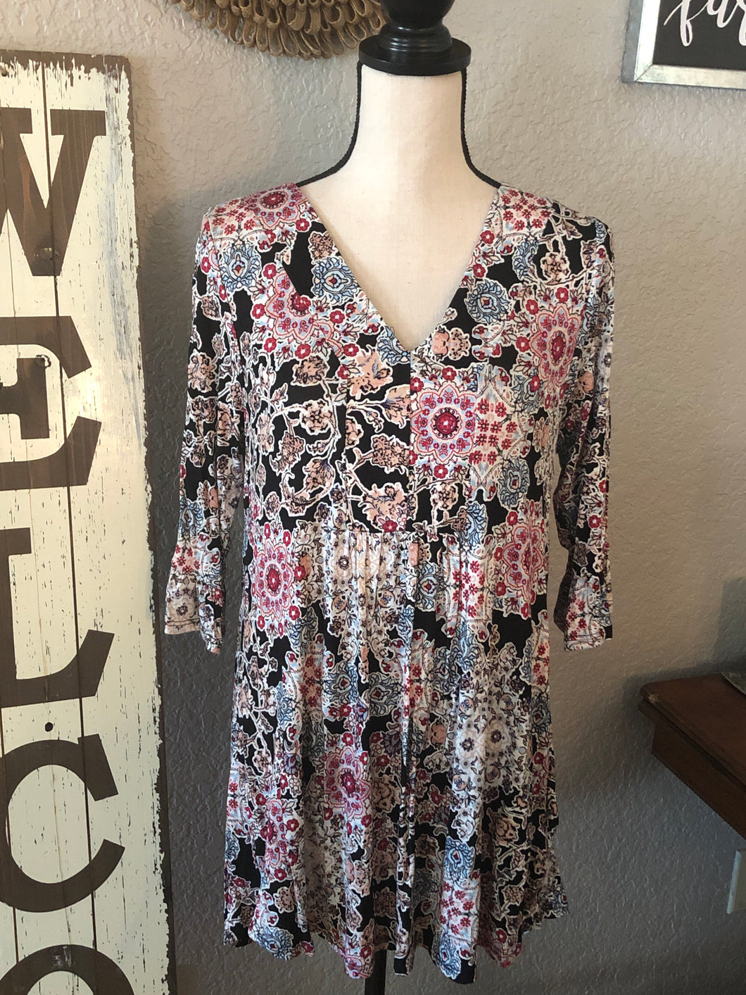 Babydoll black background top