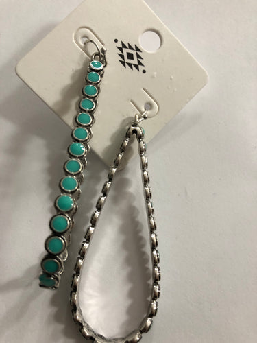 Long turquoise earrings