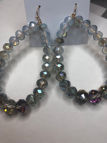 Lt blue ombré beaded earrings