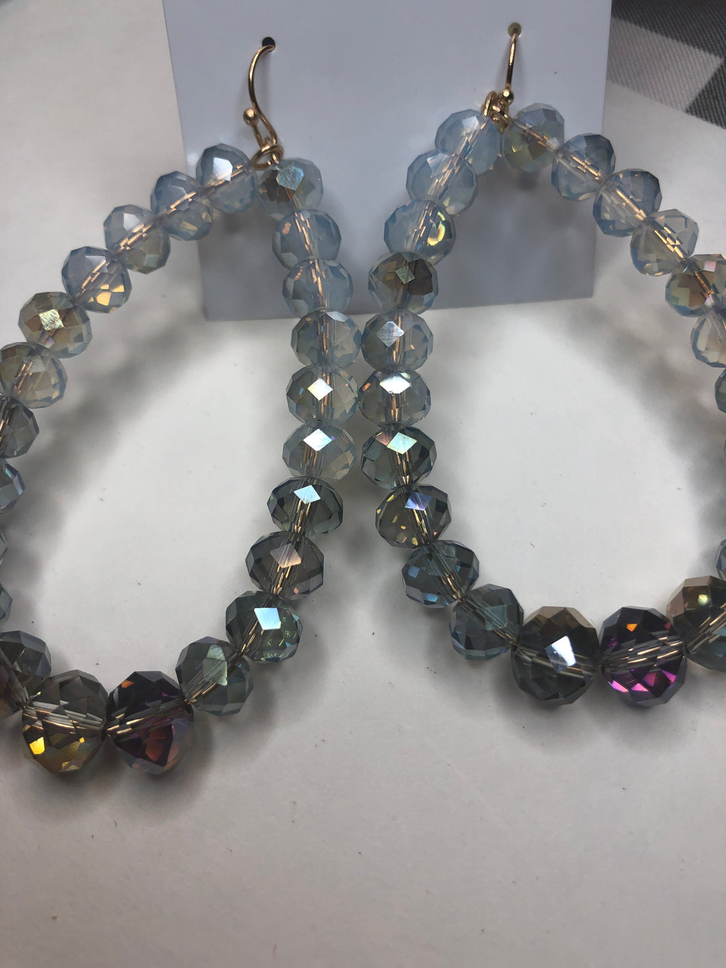 Lt blue ombré beaded earrings