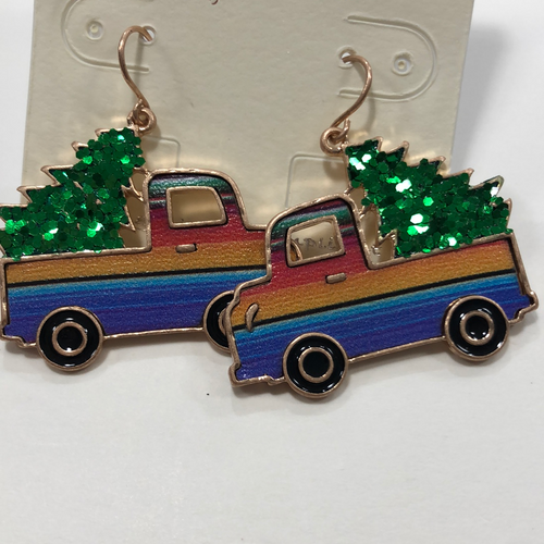 Serape truck earrings