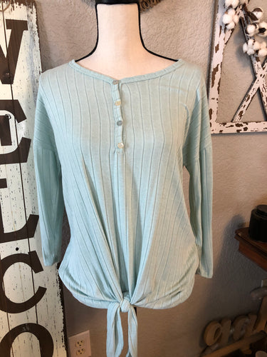 Sage green sweater 3/4 sleeve