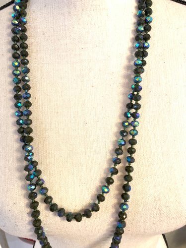 Green/periwinkle ombré beads