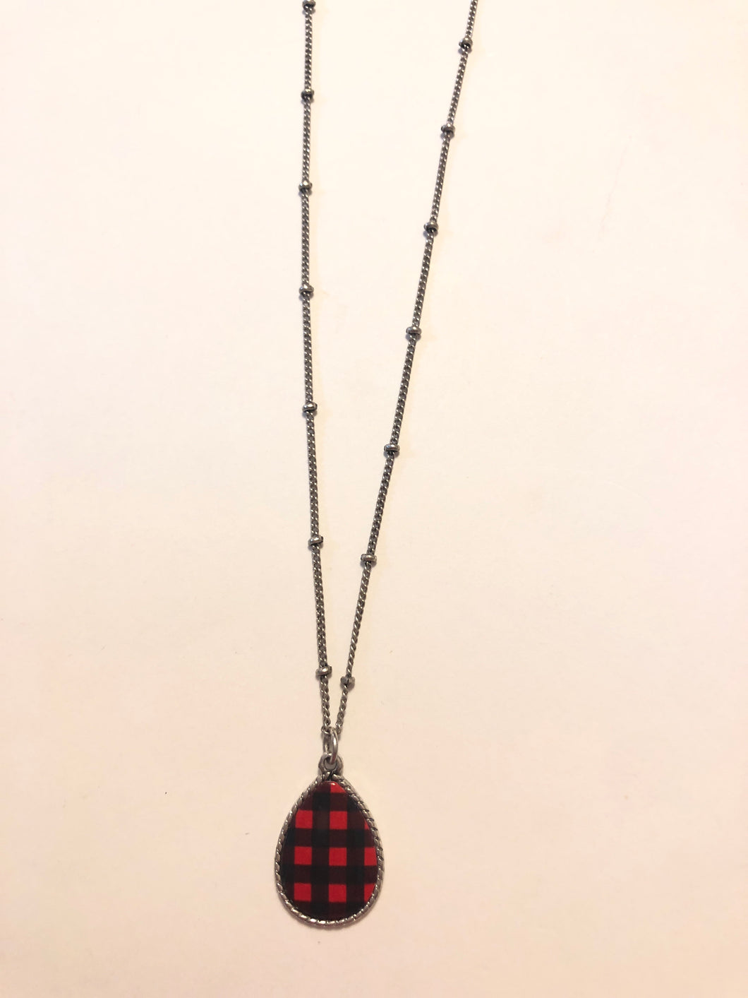 Dainty buffalo plaid necklace
