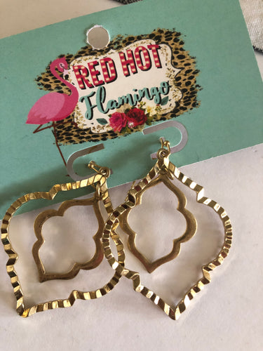 Gold laser cut earrings