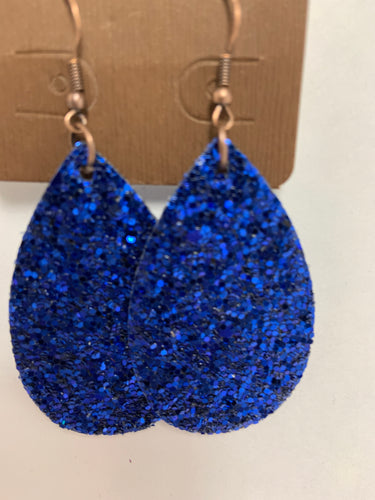 Blue bling teardrop earrings