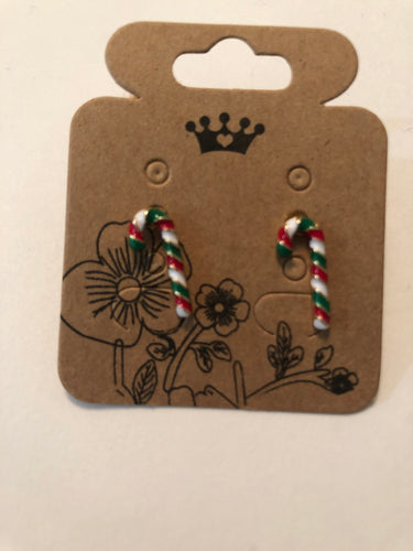 Earrings candy cane