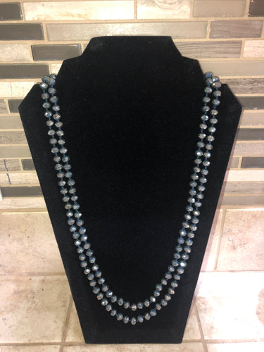 Beads steel grey with navy string