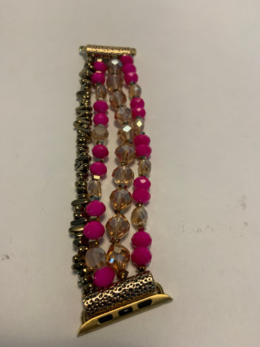 42mm Apple Watch band Hot pink and gold