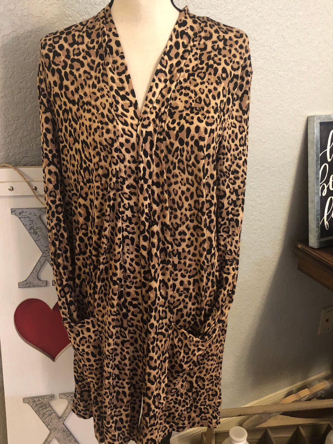 Rayon cheetah kimono