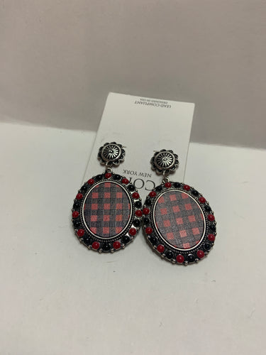 Plaid dangle earrings