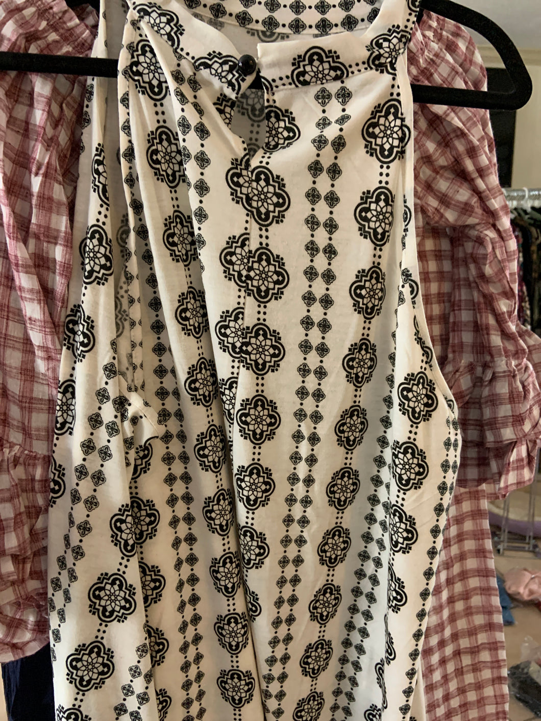 Black and white long dress