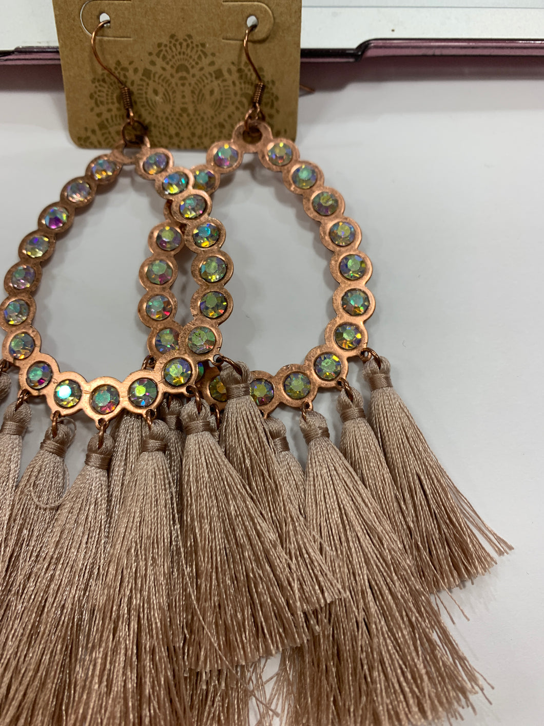 Champagne tassel earrings