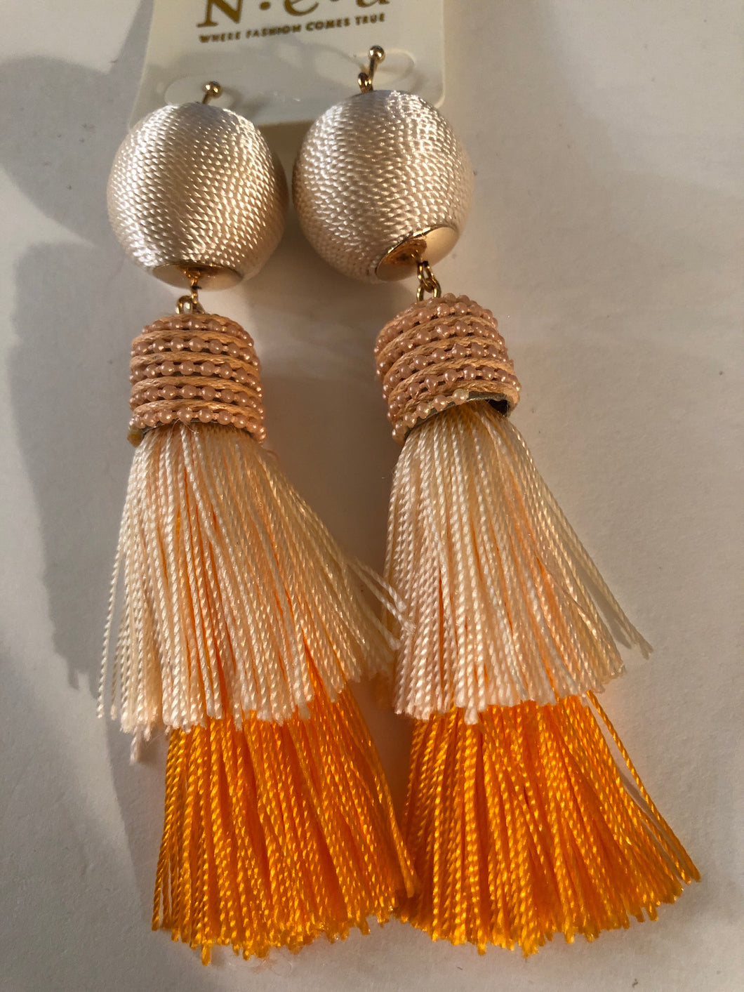 Earrings tassels orange/peach