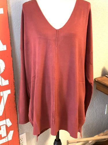 Rust oversized hi/low amazing soft sweater