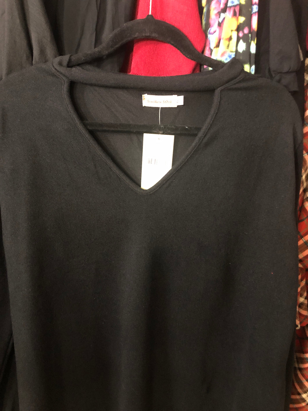 Keyhole black sweater top