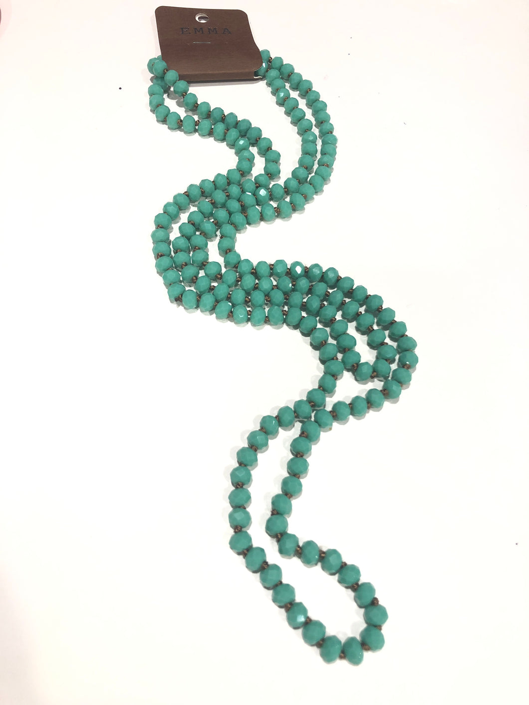 Beads teal brown string