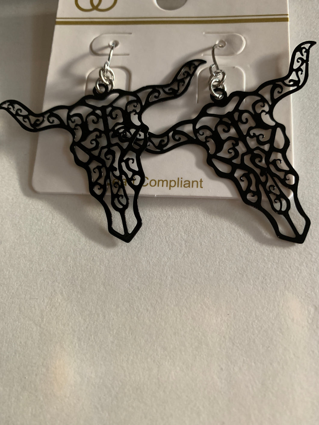 Earrings black bull