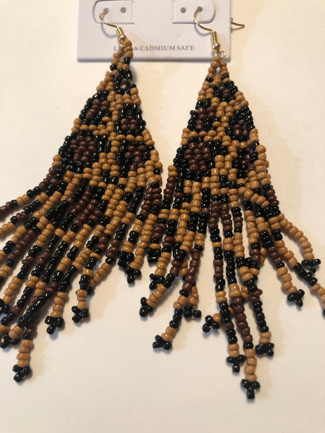 Earrings beaded cheetah