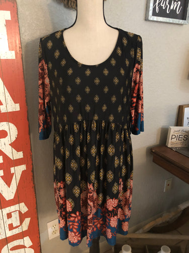 Top floral long body floral tunic