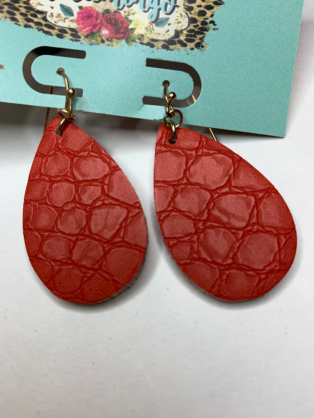 Sm tangerine teardrop earrings