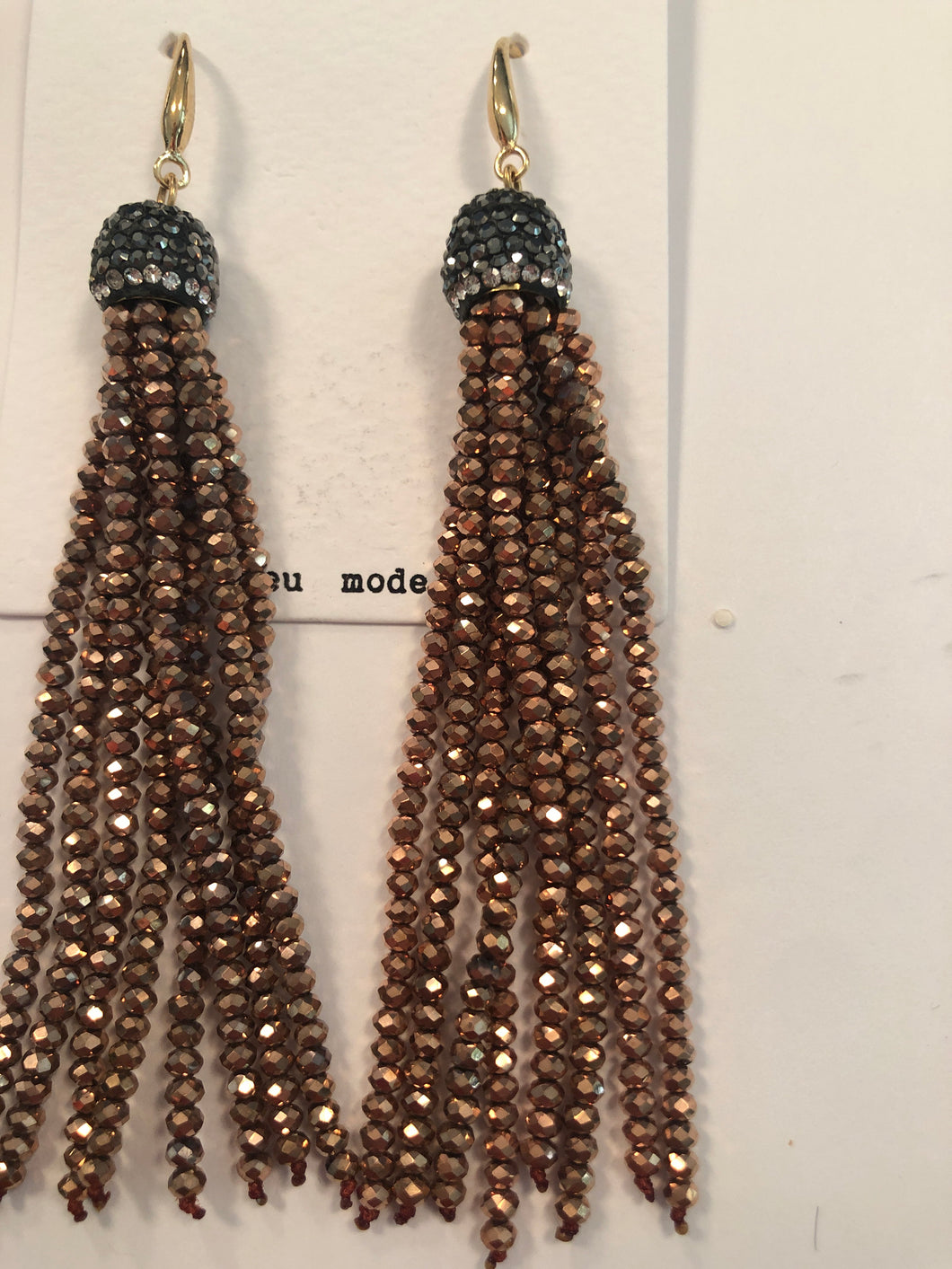 Bronze tassel earrings