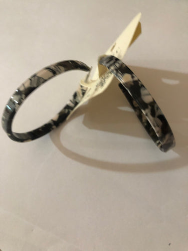 Earrings hoops black/gray/white