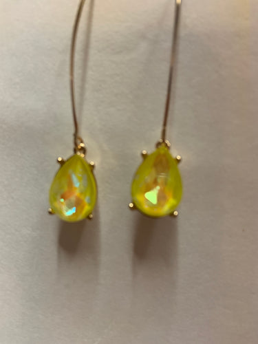 Yellow earrings translucent hanging