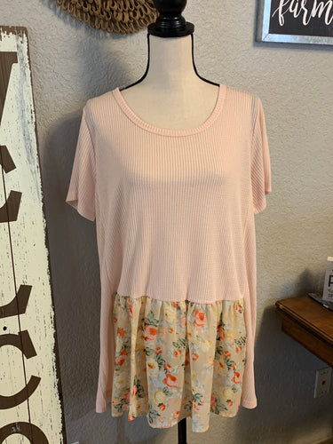 Top pink with sheer detail