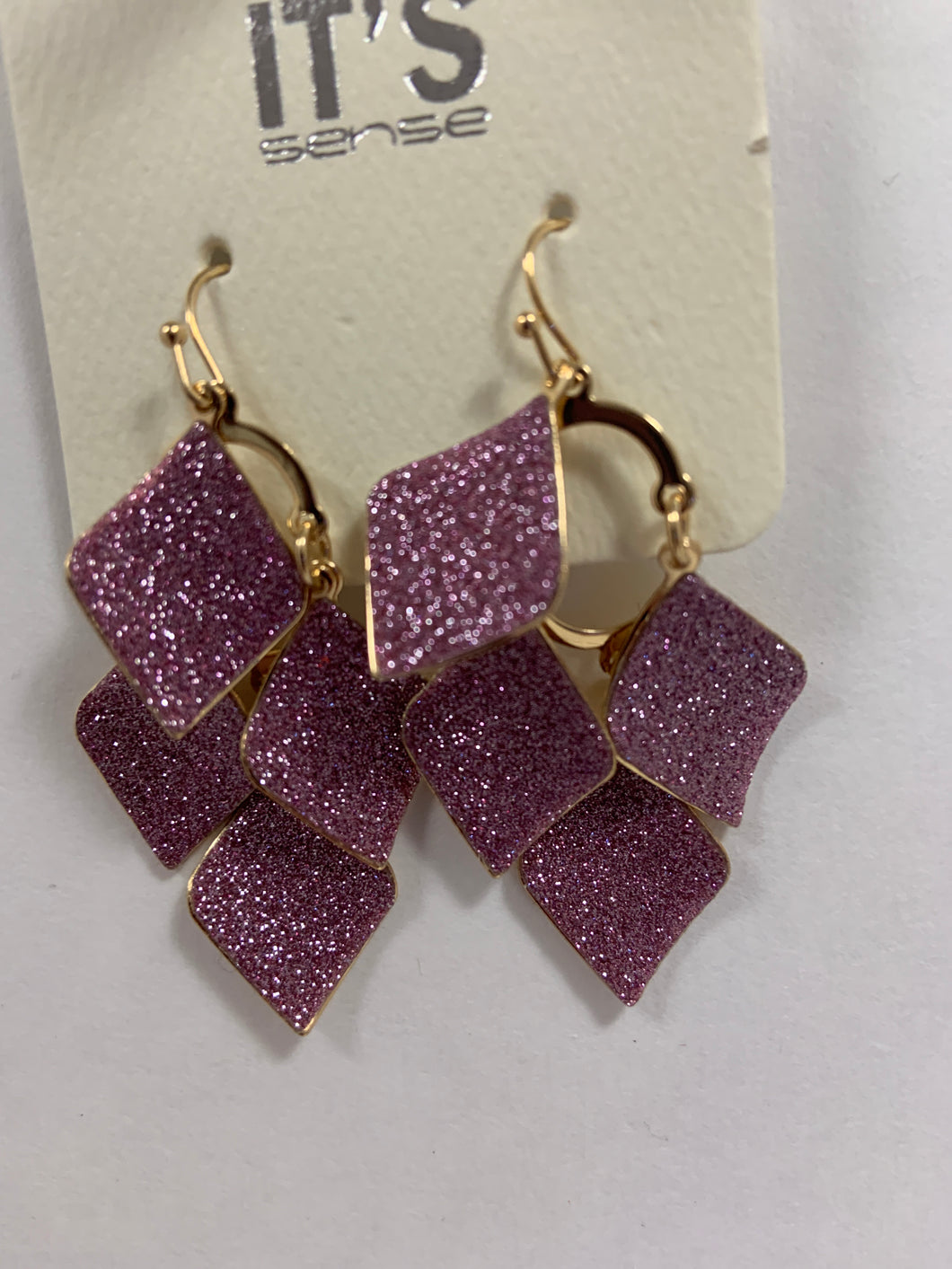 Dark purple dangle earrings