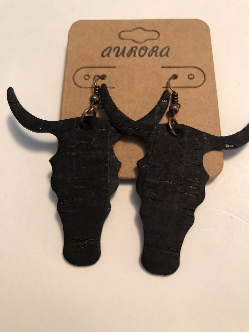 Earrings bull head black 44