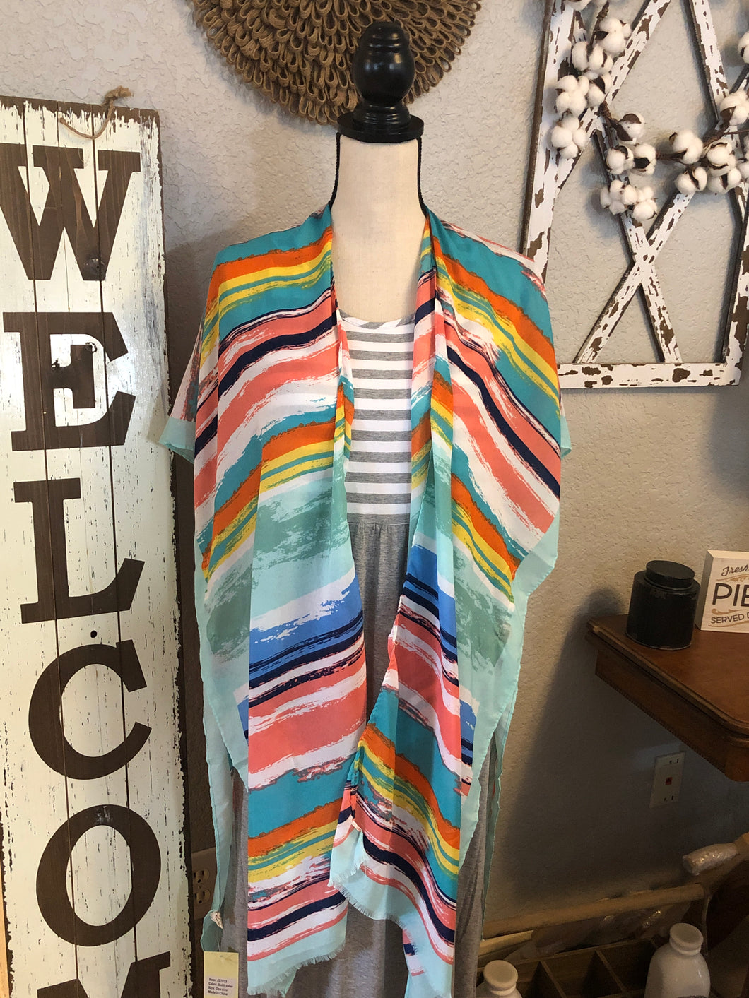 Pastel serape kimono