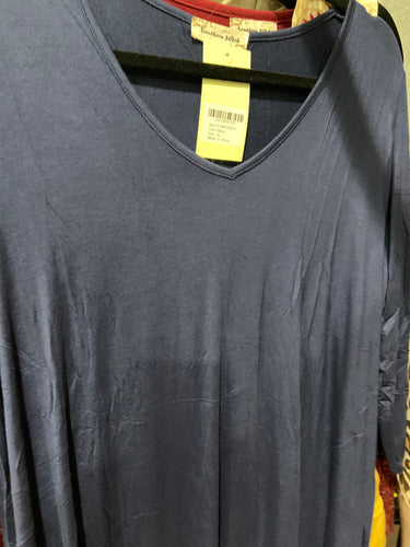 Navy dress long sleeve V-neck