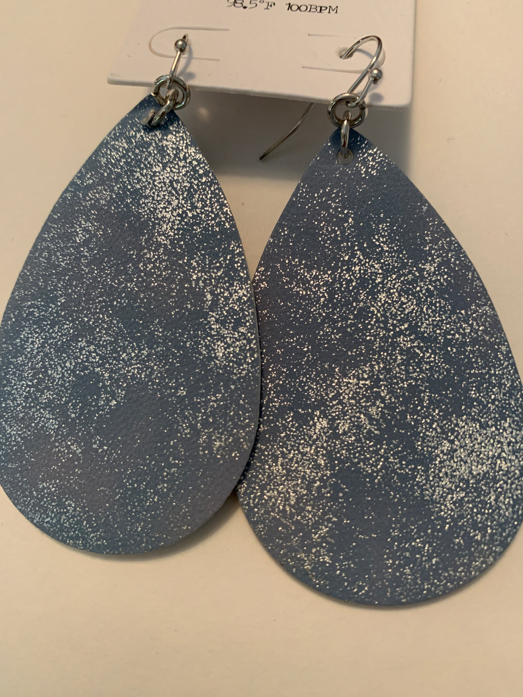 Earrings blue denim with silver