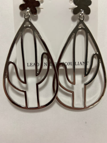 Teardrop cactus Medal earrings