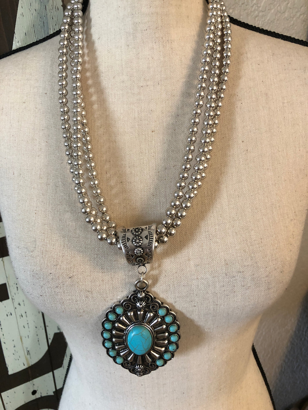 Turquoise concho earring set