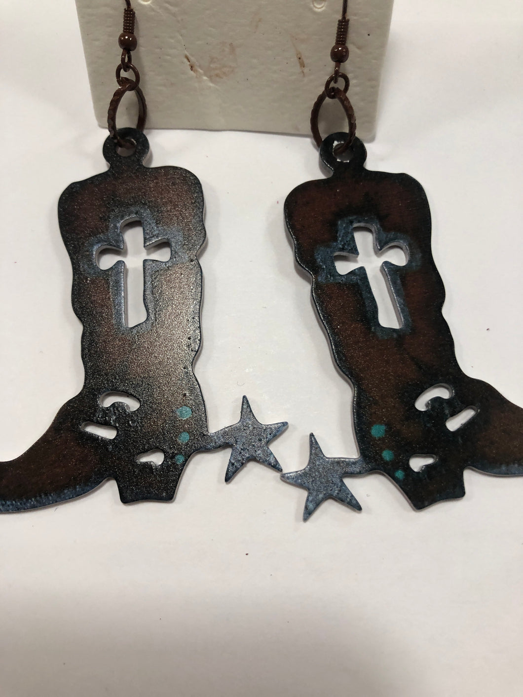 Cowboy boot earrings