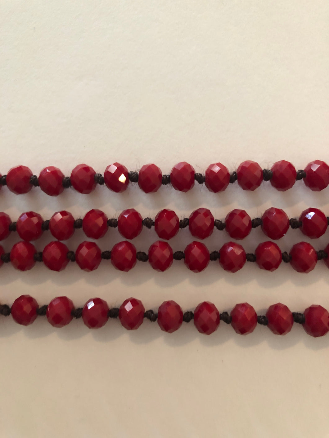 Beads cherry red