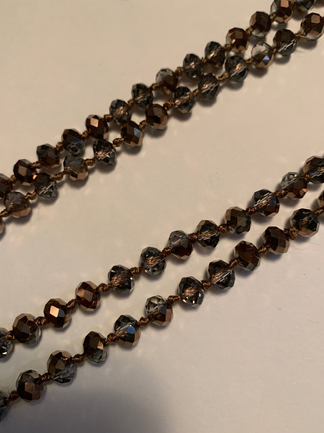 Beads brown/clear ombré