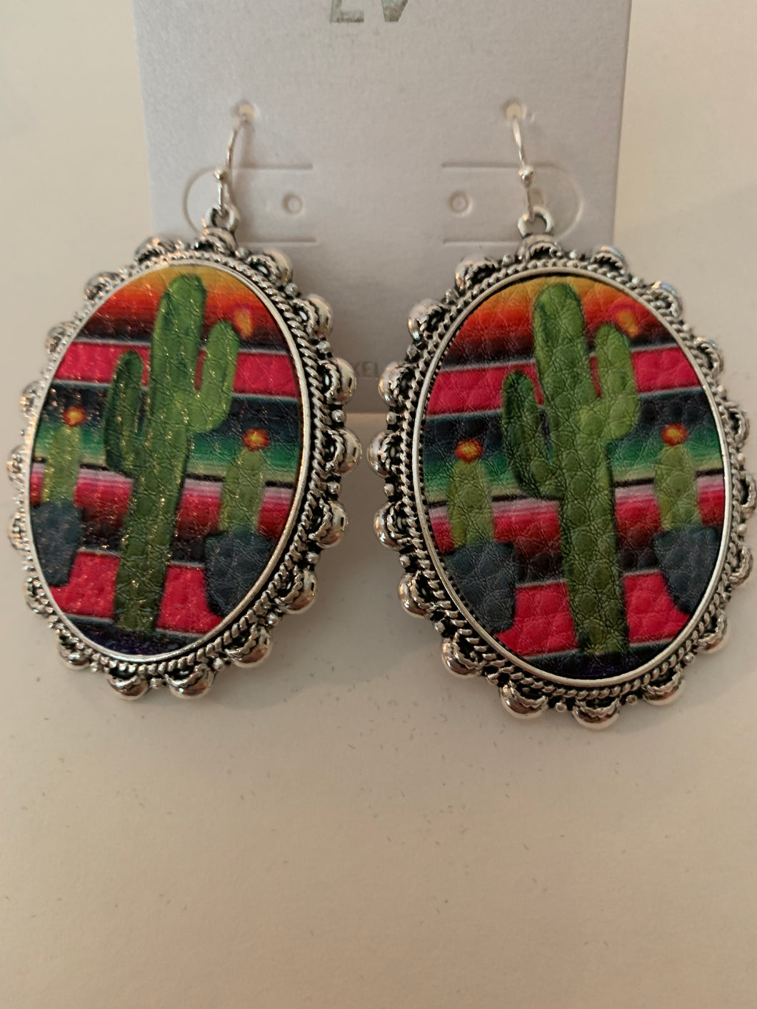 Earrings silver cactus